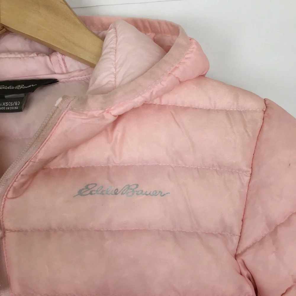 Eddie Bauer Girls Down Puffer Coat Pink Ombre Size XS 5/6
